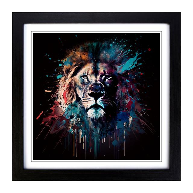 Lion - Single Picture Frame Print on Wood 17 Stories Format: Black on Productcaster.