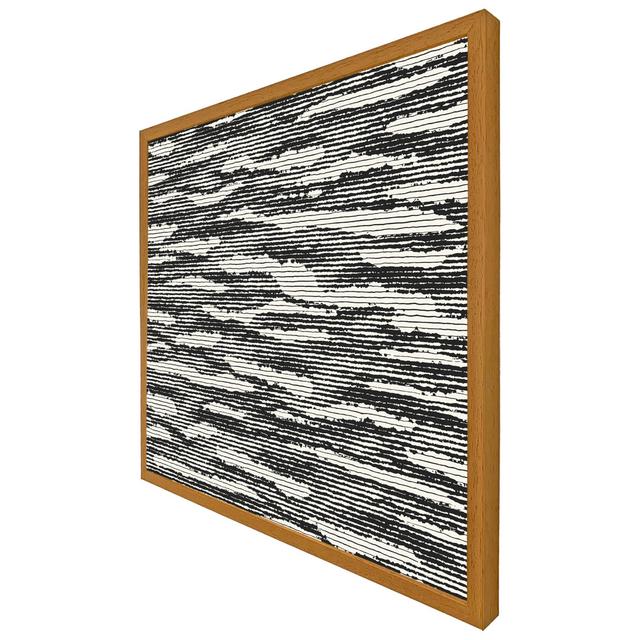 Athira Grunged Stripes - Single Picture Frame Print Metro Lane Size: 41cm H x 41cm W x 4cm D, Frame Colour: Oak Framed on Productcaster.