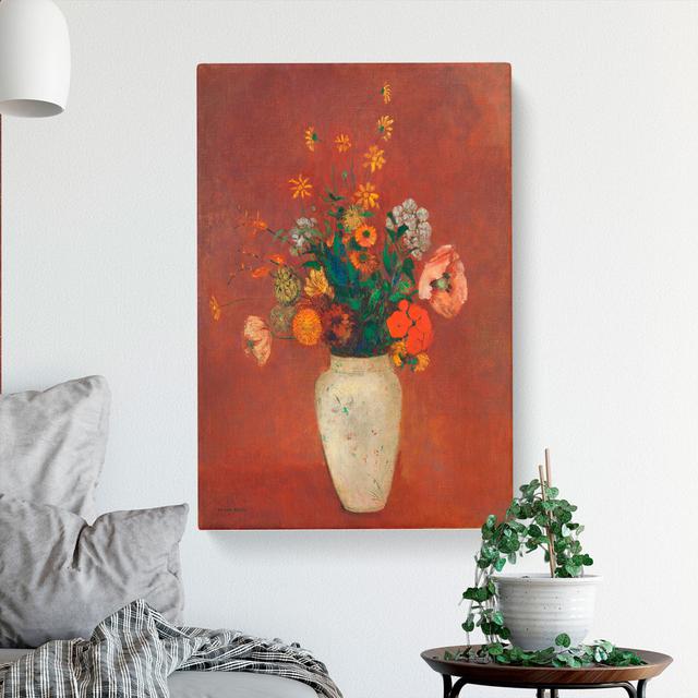 Vase Of Flowers Vol.6 by Odilon Redon - Wrapped Canvas Painting East Urban Home Size: 76cm H x 50cm W x 3cm D on Productcaster.