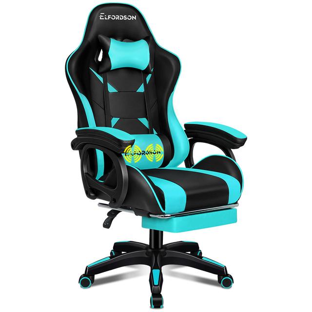 Xavier PC & Racing ELFORDSON Upholstery Colour: Cyan on Productcaster.