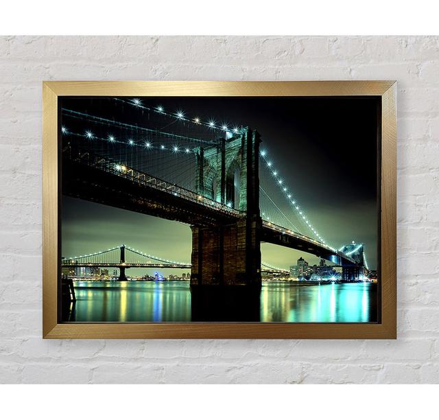 Brooklyn Bridge Nyc - Picture Frame Art Prints Bright Star Size: 100cm H x 141.4cm W x 3.4cm D on Productcaster.