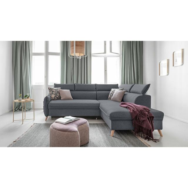 Ecksofa Sweet Harmony mit Bettfunktion MiuForm Ausrichtung: Rechts ausgerichtet, Polsterfarbe: Kühles Grau on Productcaster.