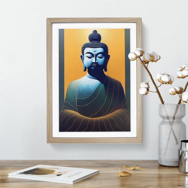 Balanced Buddha - Picture Frame Graphic Art Latitude Vive Frame Colour: Oak Framed, Size: 34cm H x 25cm W x 2cm D on Productcaster.