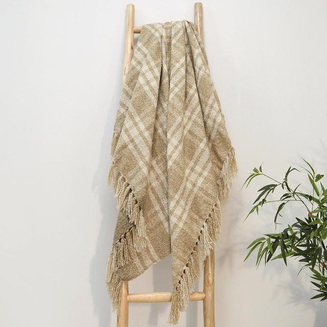 Runnells Plain Weave / Muslin Throw Blanket Brambly Cottage Colour: Natural, Size: W150 x L200cm on Productcaster.