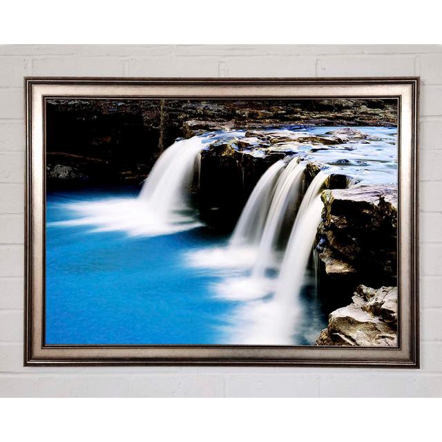 Flow Of The Waterfall - Druck Union Rustic Größe: 42 cm H x 59,7 cm B x 1,5 cm T, Format: Poster mit metallgrauem Rahmen on Productcaster.