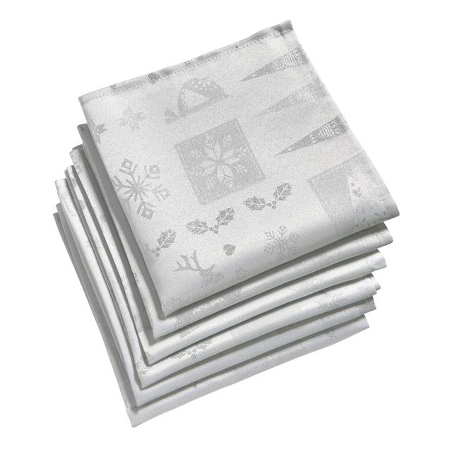 Ambir Polyester Square Napkin The Seasonal Aisle Colour: White on Productcaster.