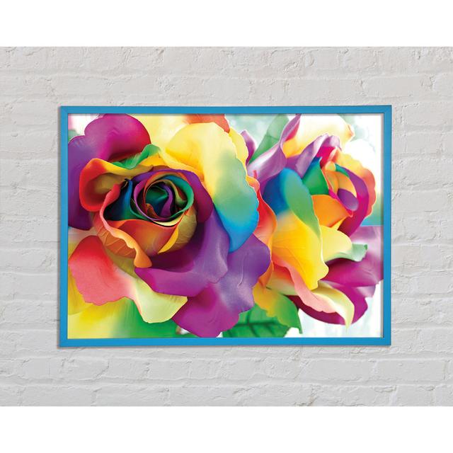 Roses Close Brayden Studio Size: 21cm H x 29.7cm W x 2cm D, Format: Blue Framed Paper on Productcaster.