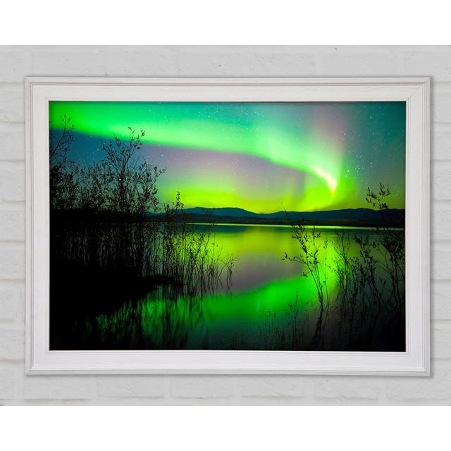 Green Northern Lights - Single Picture Frame Art Prints Union Rustic Size: 29.7cm H x 42cm W x 1.5cm D on Productcaster.