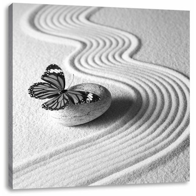 Fotodruck Zen Butterfly East Urban Home Größe: 60 cm H x 60 cm B x 1,8 cm T on Productcaster.