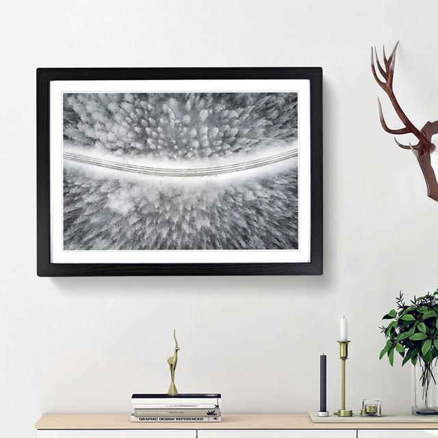 Winter Road - Picture Frame Painting Print East Urban Home Size: 40cm H x 60cm W x 2cm D, Frame Option: Black Framed on Productcaster.