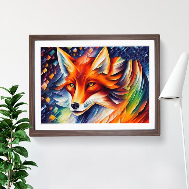 Fox - Single Picture Frame Print Metro Lane Size: 46cm H x 64cm W x 2cm D, Frame Colour: Walnut on Productcaster.