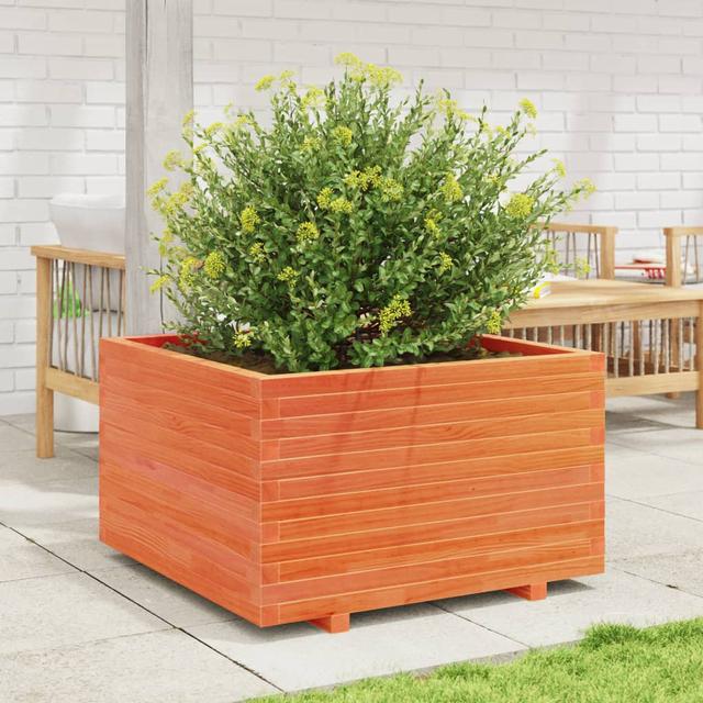 5 Wood Planter DEvidaxl Colour: Wax brown, Size: 49.5cm H x 80cm W x 80cm D on Productcaster.