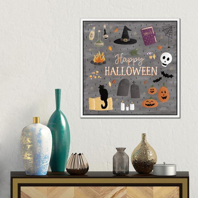 Haunted Halloween II by Laura Marshall - Gallery-Wrapped Canvas Giclée on Canvas The Seasonal Aisle Size: 45.72cm H x 45.72cm W x 3.81cm D, Format: Wh on Productcaster.