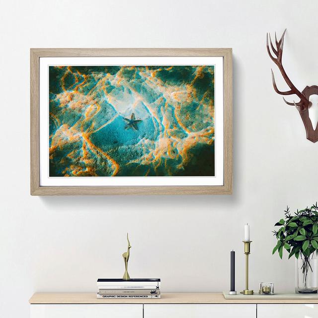 A Starfish on the Ocean Floor - Picture Frame Graphic Art Print East Urban Home Size: 48cm H x 65cm W x 2cm D, Frame Option: Oak Framed on Productcaster.