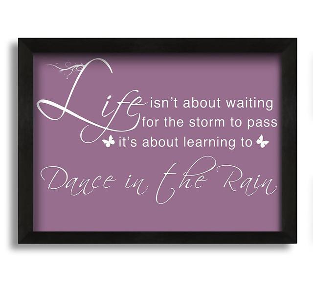 Life Isnt about Waiting - Picture Frame Typography on Canvas August Grove Size: 42cm H x 60cm W x 10cm D, Colour: Purple on Productcaster.