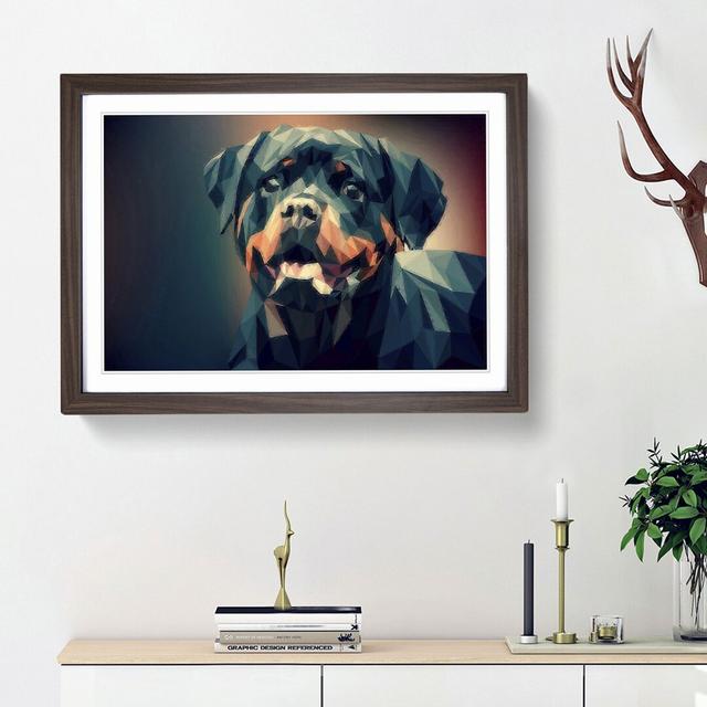 Geometric Rottweiler Dog in Abstract - Picture Frame Graphic Art Print East Urban Home Frame Option: Walnut Framed, Size: 62cm H x 87cm W x 2cm D on Productcaster.