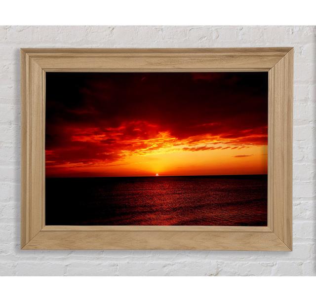 Red Night Fall Over Ocean - Single Picture Frame Art Prints Bright Star Size: 21cm H x 42cm W x 8cm D on Productcaster.