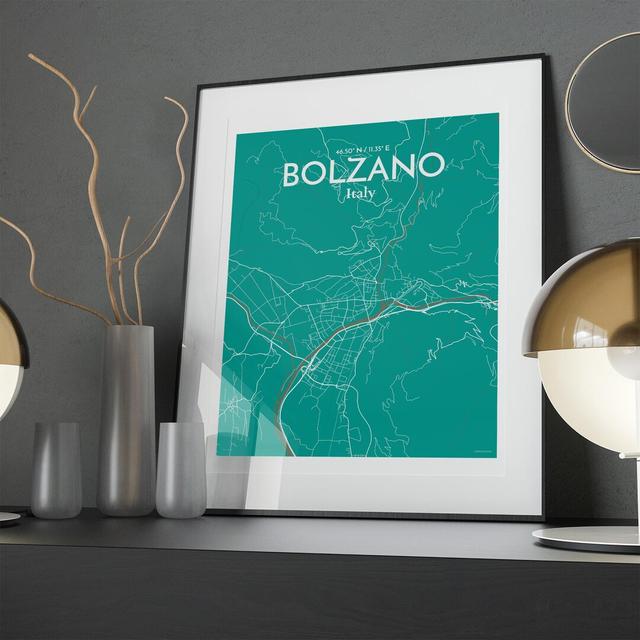 Bolzano City Map In Nature - No Frame Print Borough Wharf Size: 20cm H x 16cm W x 0.05cm D on Productcaster.