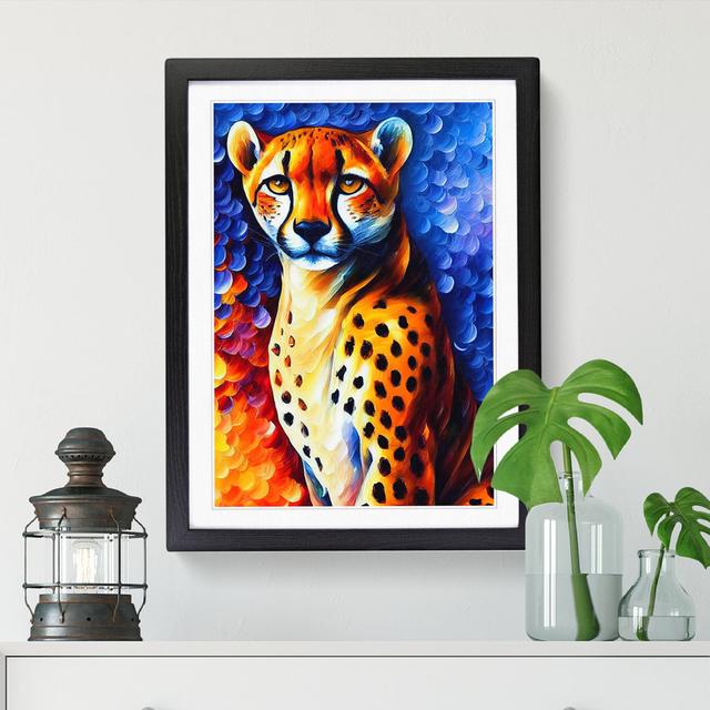 FRM-V0523-1667X Painted Cheetah Vol.2 - Picture Frame Graphic Art Big Box Art Size: 64cm H x 46cm W x 2cm D, Format: Walnut on Productcaster.