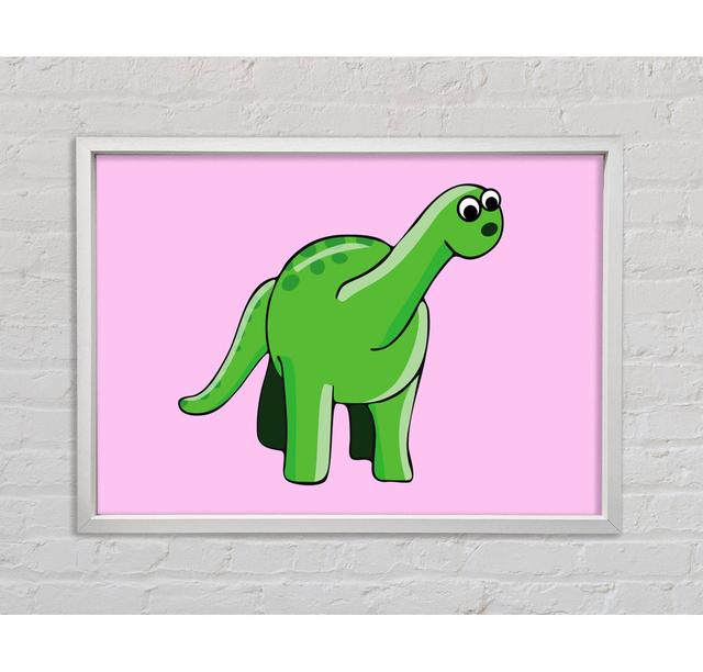 Suprised Dinosaur Baby - Single Picture Frame Art Prints on Canvas Bright Star Size: 100cm H x 141.4cm W x 3.3cm D, Colour: Pink on Productcaster.