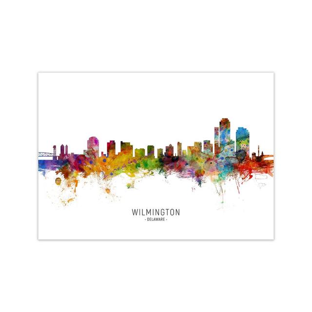 Wilmington Delaware Skyline by Michael Tompsett - Graphic Art Latitude Run Format: Unframed, Size: 30cm H x 42cm W x 1cm D on Productcaster.