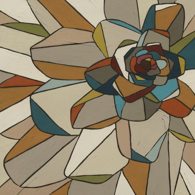 Stained Glass Floral I - Wrapped Canvas Art Prints Marlow Home Co. Size: 91cm H x 91cm W x 3.8cm D on Productcaster.