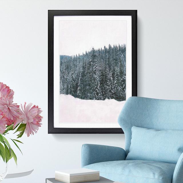 Fir Tree Forest in Winter - Picture Frame Painting Print East Urban Home Size: 45cm H x 33cm W x 2cm D, Frame Option: Black Framed on Productcaster.