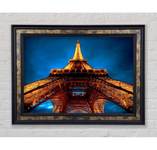 Paris At Night Eiffel Tower View From Below - Print Bright Star Size: 84.1cm H x 142.2cm W x 8cm D on Productcaster.