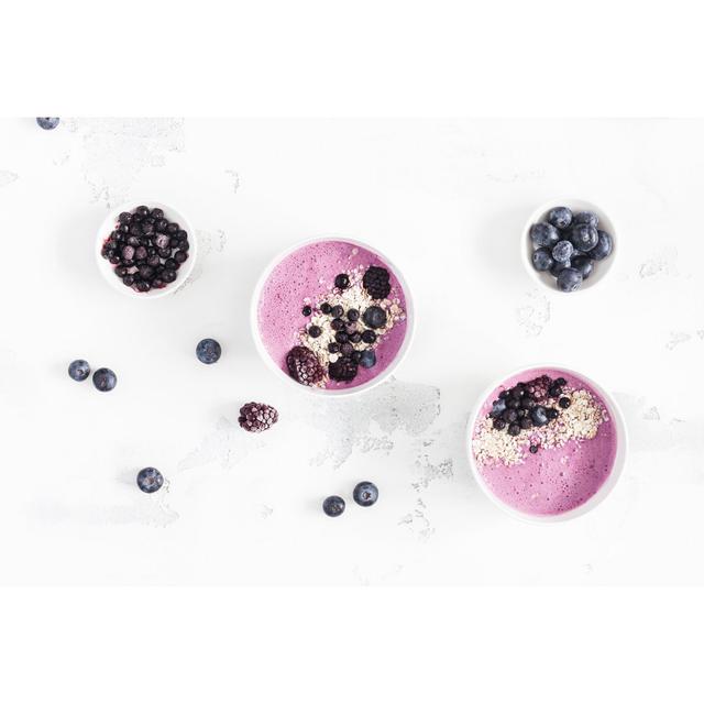 Blueberry Smoothie - Wrapped Canvas Photograph Ebern Designs Size: 51cm H x 76cm W x 3.8cm D on Productcaster.