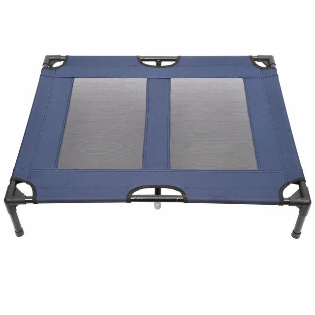 Rashad Dog Elevated Raised Bed in Blue and Black Archie & Oscar Size: Large (91.5cm L x 76.2cm W) on Productcaster.