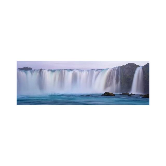 Iceland, Godafoss Waterfall. The Waterfall Stretches Over 30 Meters With Multiple Small Waterfalls At The Edges. Highland Dunes Size: 50.8cm H x 152.4 on Productcaster.