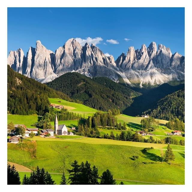 Geisler Peaks in South Tyrol 3.36m x 3.36m Textured Matt Peel & Stick Wall Mural East Urban Home Size: 336'' L x 336'' W on Productcaster.