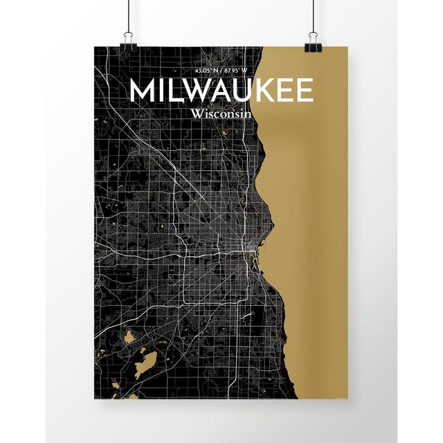 Milwaukee City Map - Unframed Graphic Art Print on Paper East Urban Home Size: 70.1cm H x 50cm W x 0.13cm D on Productcaster.