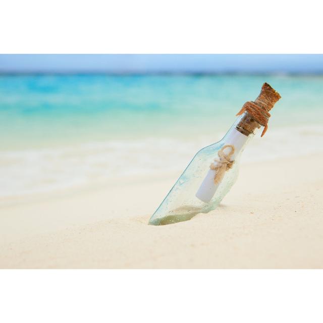 Bottle On The Beach_185034319 House of Hampton Size: 51cm H x 76cm W x 3.8cm D on Productcaster.