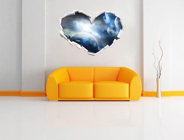 Wandtattoo Planeten und Meteoriten im Weltraum East Urban Home Größe: 43,5 cm H x 62 cm B x 0,02 cm T on Productcaster.