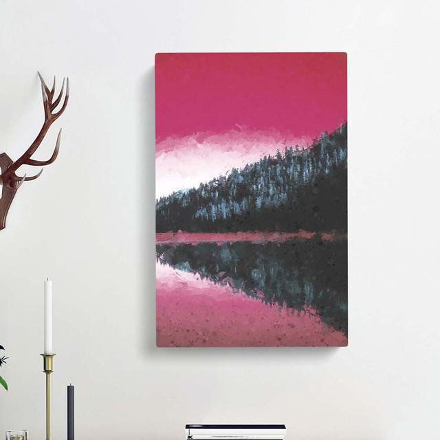 The Pink Forest Angles in Abstract - Wrapped Canvas Painting Print East Urban Home Size: 76cm H x 50cm W x 3cm D on Productcaster.