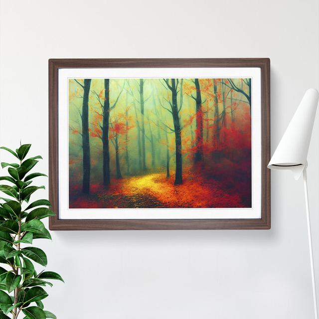 Ultimate Autumn Forest - Single Picture Frame Painting Alpen Home Size: 46cm H x 64cm W x 2cm D, Frame Colour: Walnut on Productcaster.