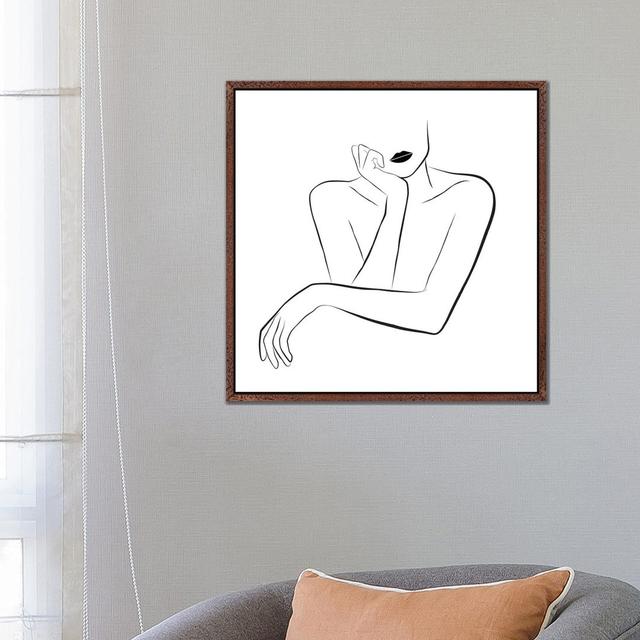 Minimal Face Line Art by Tiny Treasure Prints - Gallery-Wrapped Canvas Giclée on Canvas Lark Manor Format: Classic Wood Floated Frame, Size: 66.04cm H on Productcaster.