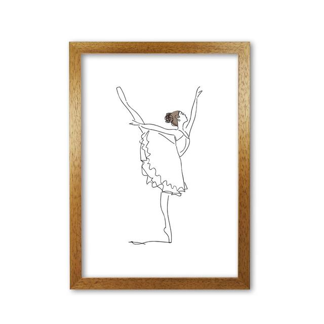 Ballet Dancer Line Drawing - Painting Print on Paper East Urban Home Format: Honey Oak , Size: 85 cm H x 60 cm W x 5 cm D on Productcaster.