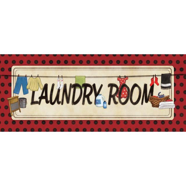 Laundry Room Red - Wrapped Canvas Print August Grove Size: 30cm H x 46cm W x 3.8cm D on Productcaster.