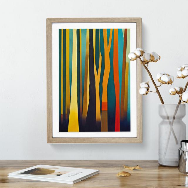 XV1022-2775X Modern Forest No.2 Abstract - Single Picture Frame Print Alpen Home Frame Colour: Oak, Size: 46cm H x 34cm W x 2cm D on Productcaster.