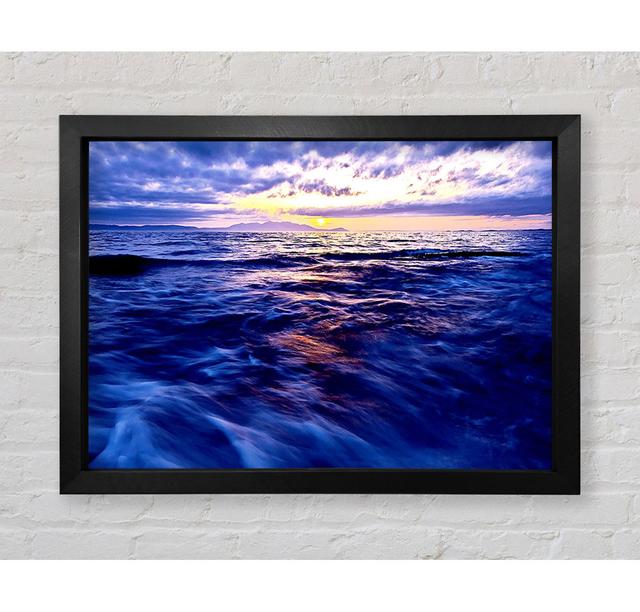 Skyline Of The Blue Ocean Framed Print Wall Art Highland Dunes Format: Black Framed Paper, Size: 84.1cm H x 118.9cm W on Productcaster.