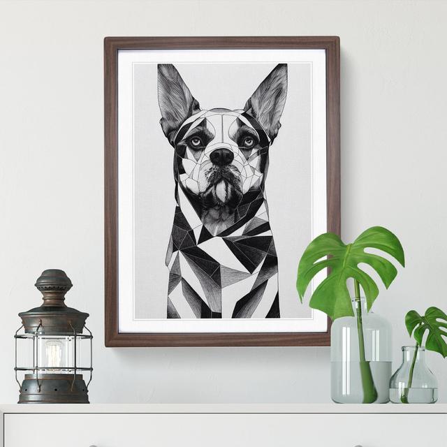 Deluxe Dog Abstract - Single Picture Frame Print 17 Stories Frame Colour: Walnut, Size: 46cm H x 34cm W x 2cm D on Productcaster.