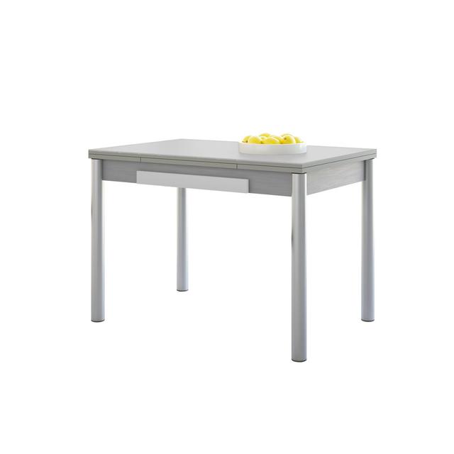 Kitchen Table With Black Wings, Round Legs, 90X50cm (Crystal) Ebern Designs Table Top Colour: Grey on Productcaster.