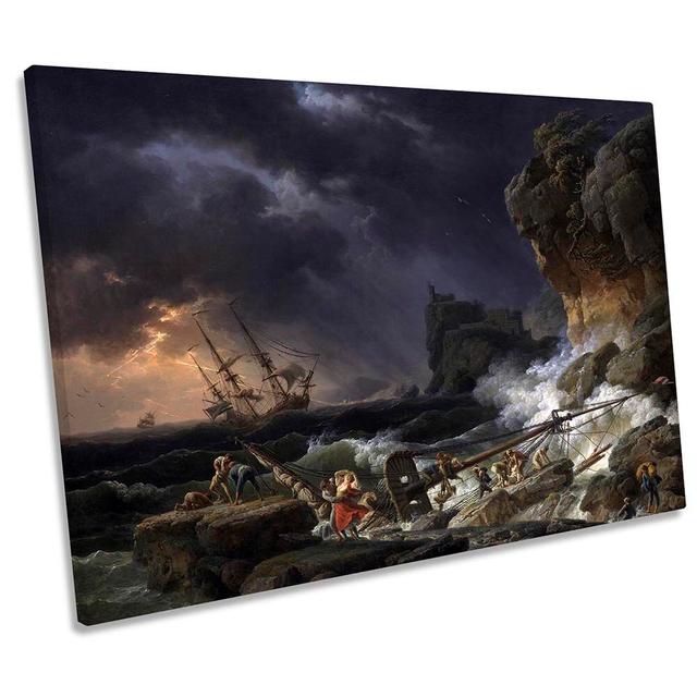 Claude Joseph Vernet Shipwreck Picture CANVAS WALL ART Print Longshore Tides Size: 30.5cm H x 45.7cm W x 2cm D on Productcaster.