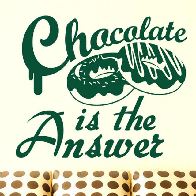 Chocolate Is the Answer Wall Sticker Maturi Size: Large, Colour: Dark Green on Productcaster.