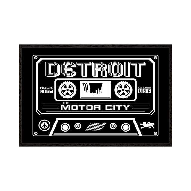 Detroit Cassette, Dark Background by Benton Park Prints - Print on Canvas Corrigan Studio Size: 45.72cm H x 66.04cm W x 3.81cm D, Format: Black Framed on Productcaster.