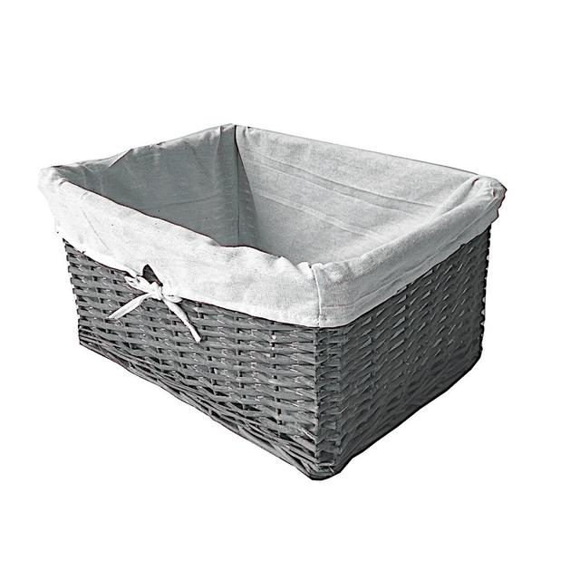 Brambly Cottage Wicker Basket Brambly Cottage Colour: Grey, Size: 12cm H x 32cm W x 22cm D on Productcaster.