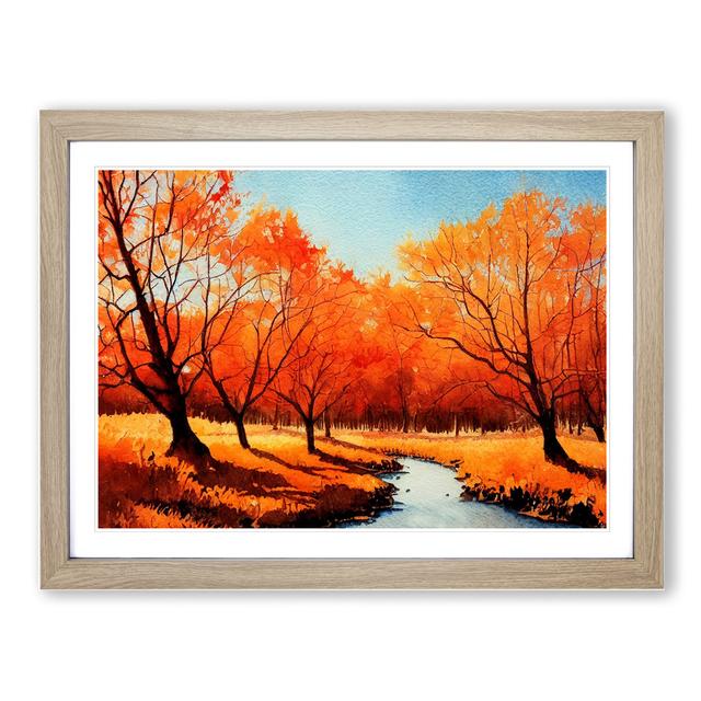 Spirited Autumn Forest - Picture Frame Painting ClassicLiving Format: Oak, Size: 46cm H x 64cm W x 2cm D on Productcaster.