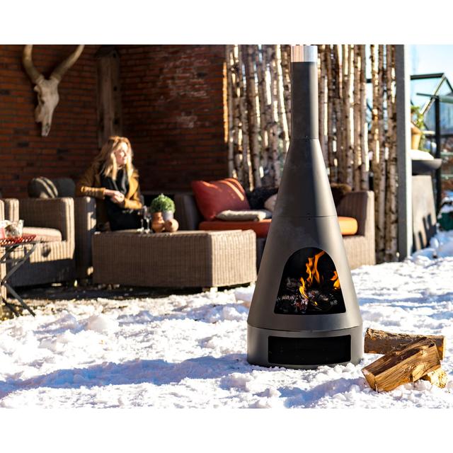 Billmyre Clay Wood Burning Outdoor Chiminea Dakota Fields Size: 125 cm H x 43 cm W on Productcaster.